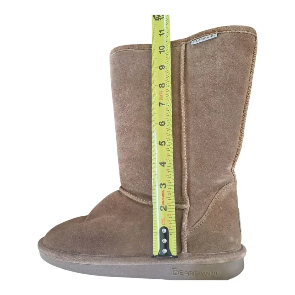 BEARPAW Eva Classic Suede Boot Wool Sherpa Lined Hickory 10